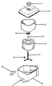 Air Intake Diagram and Parts List for 1320 147008-207400-130232100-131232F100-139232100 Cub Cadet Lawn Tractor